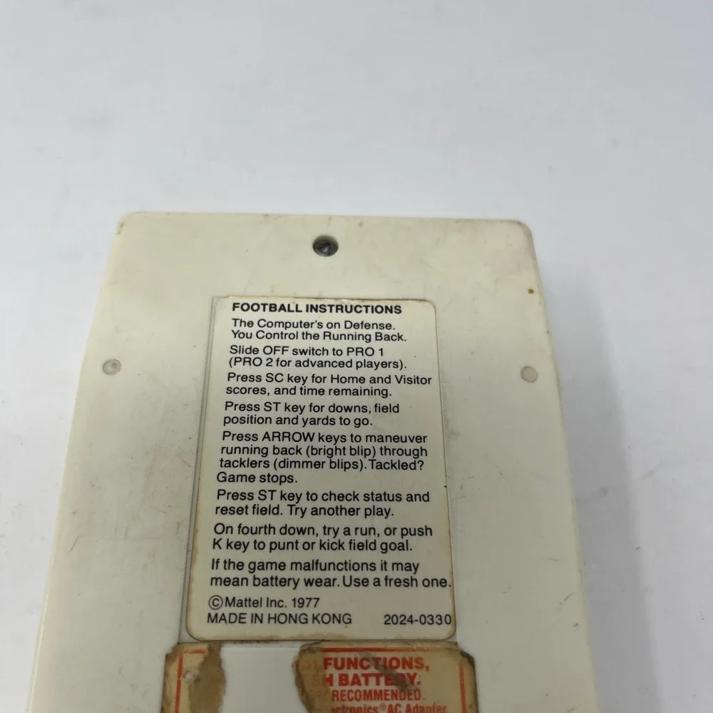 Vtg 1977 MATTEL ELECTRONICS Football I Handheld Game TESTED & WORKS!